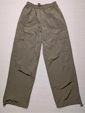 Pink Victoria's Secret Olive Green Wide Leg Cargo Parachute Pants Small
